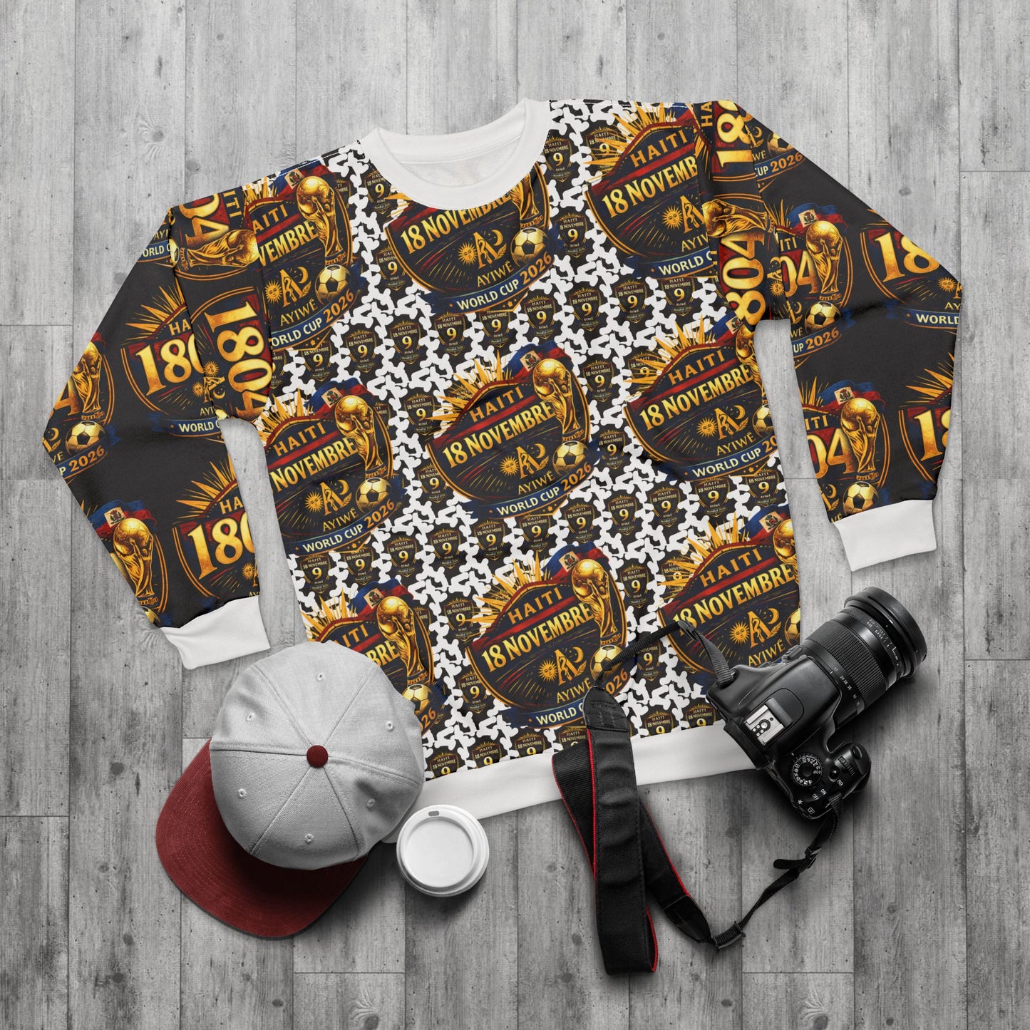 Ayiti18WC - 09Champion Unisex Sweatshirt (AOP) by AyiWe F&S - AyiWé Fashion & Style