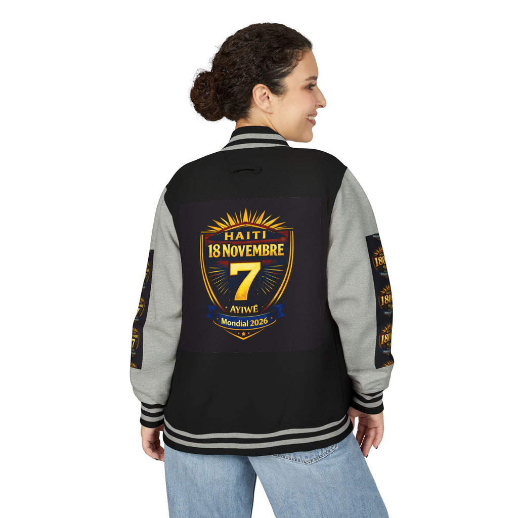 Haiti - Mondial2026 Unisex Heavyweight Letterman Jacket by AyiWe F&S - AyiWé Fashion & Style