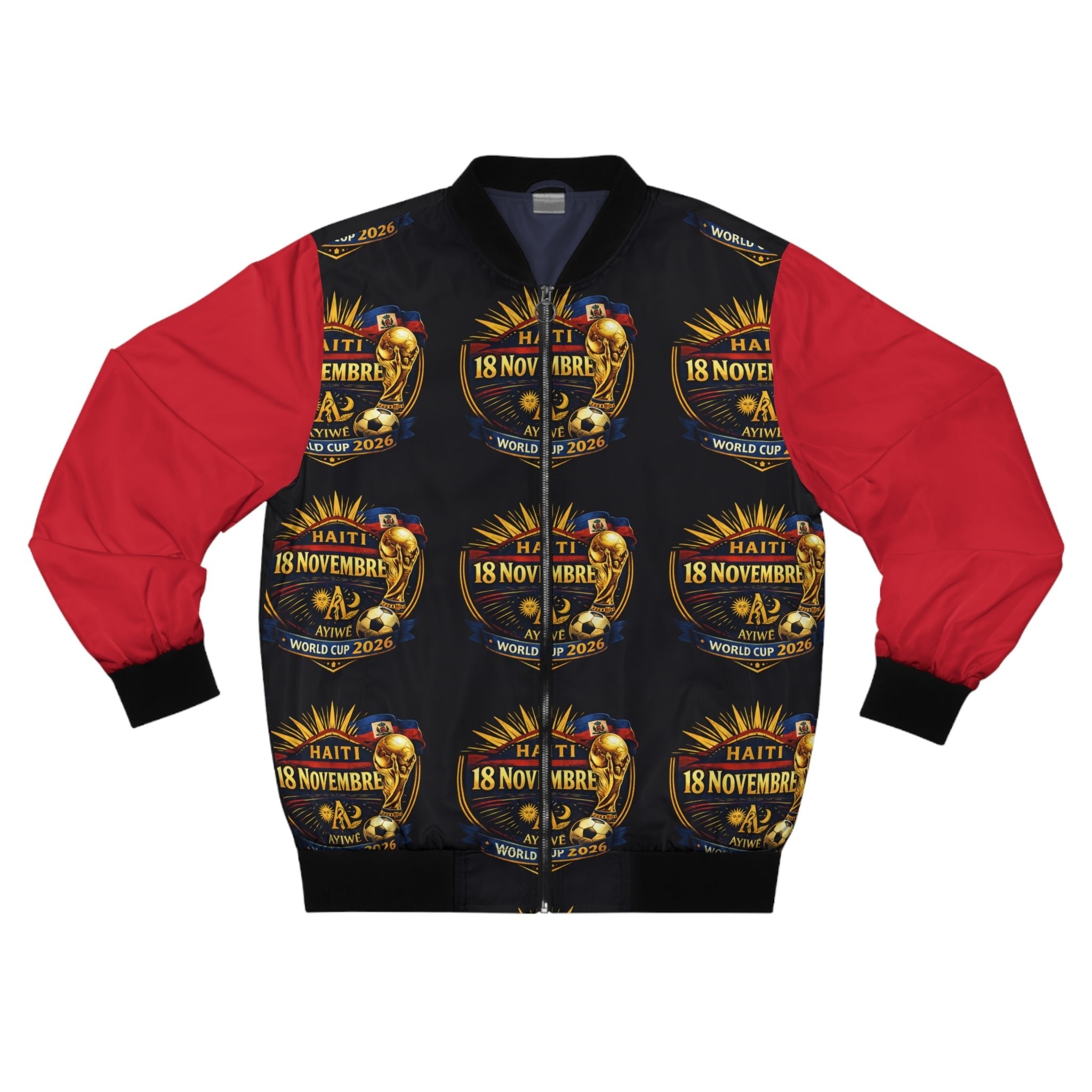 Ayiti2026 - WCup Men's Bomber Jacket (AOP). By AyiWe F&S - AyiWé Fashion & Style
