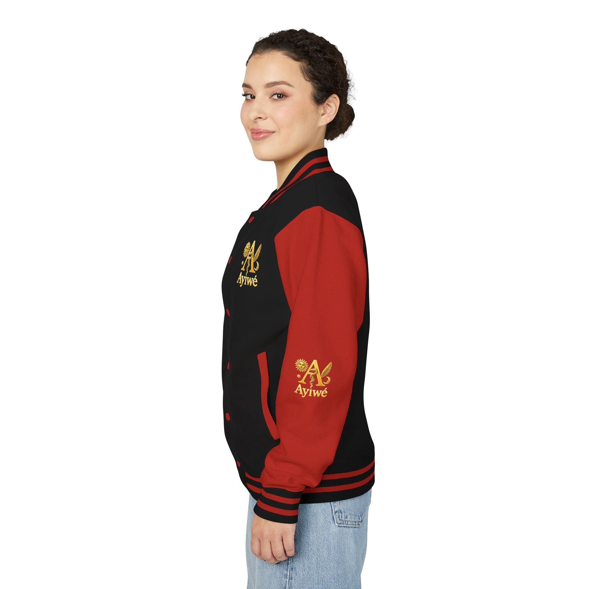 1-A High DegreAyiWé Unisex Heavyweight Letterman Jacket