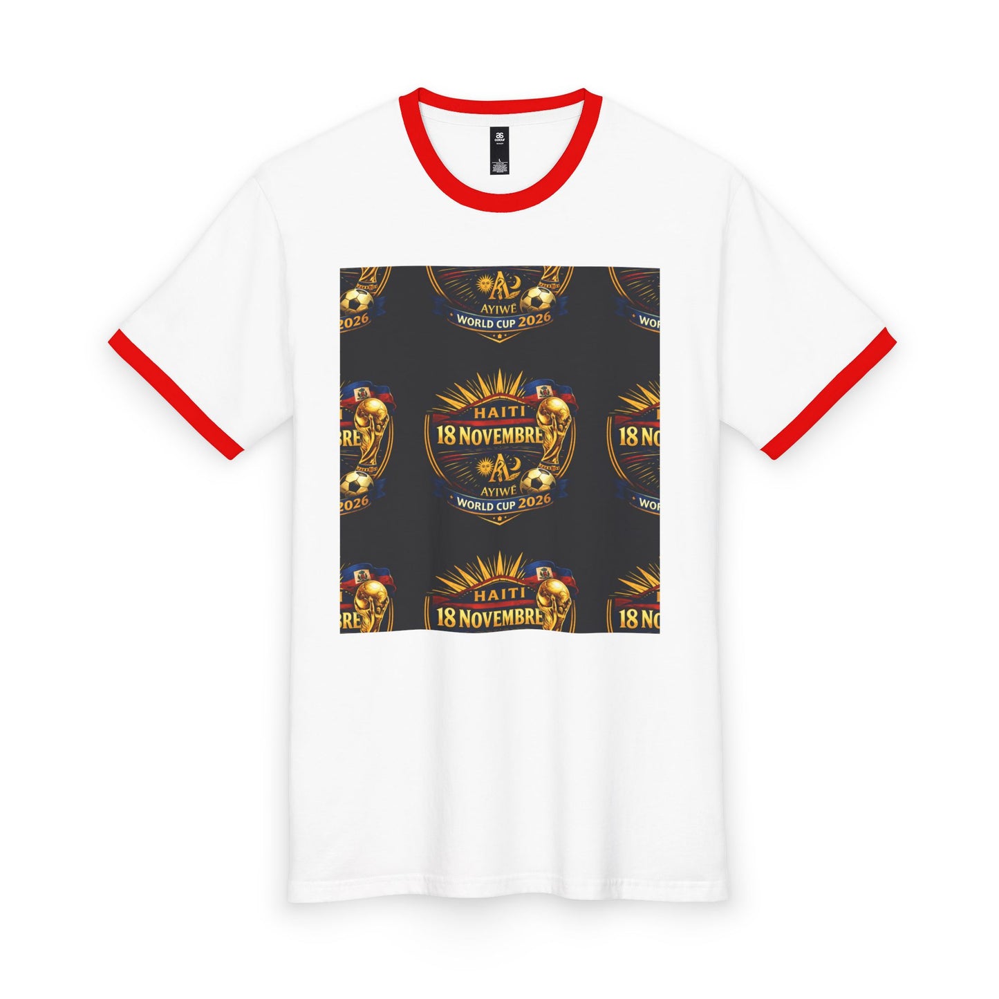 Ayiti - 18Nov. WC2026 Men's Staple Ringer Tee by AyiWe f&S - AyiWé Fashion & Style