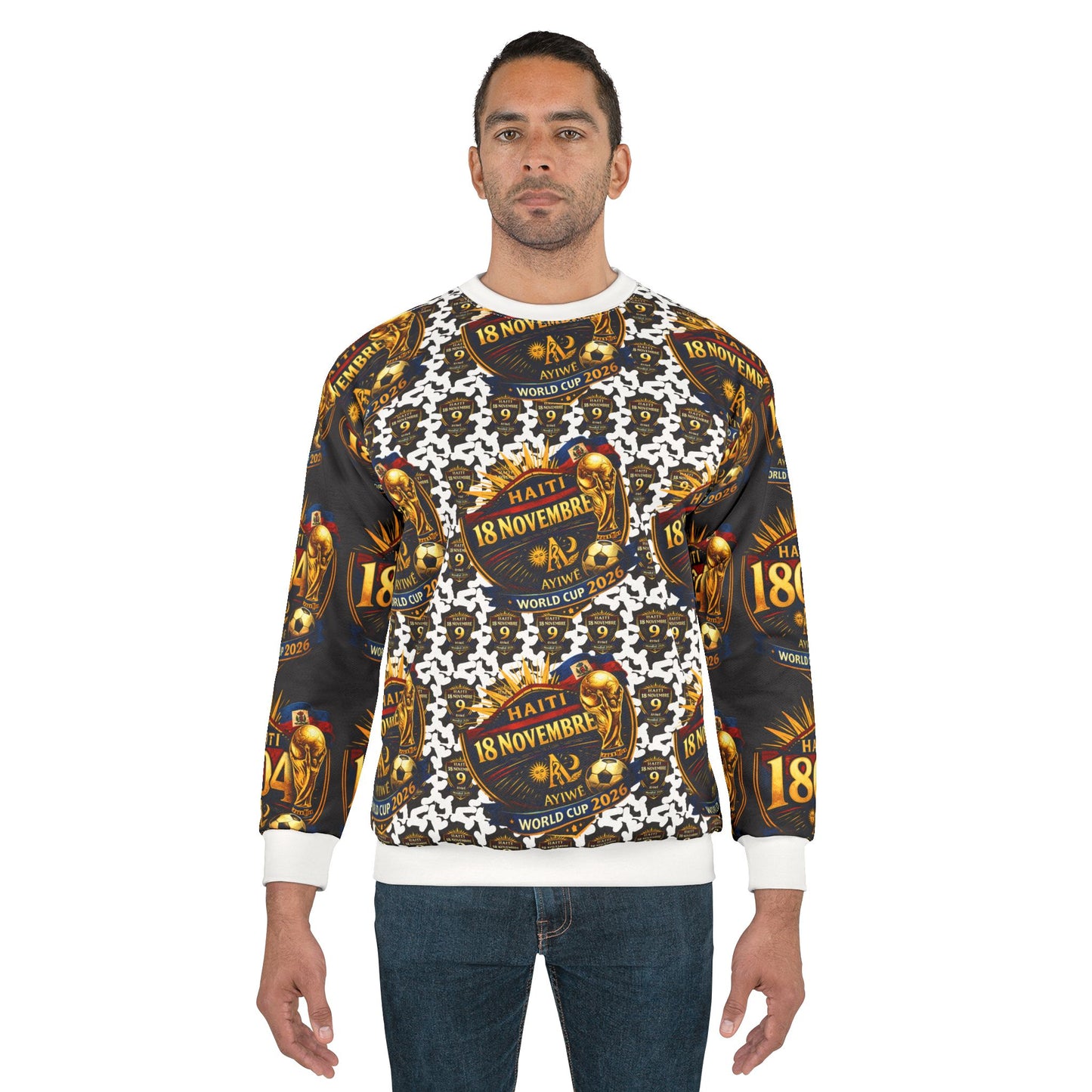 Ayiti18WC - 09Champion Unisex Sweatshirt (AOP) by AyiWe F&S - AyiWé Fashion & Style