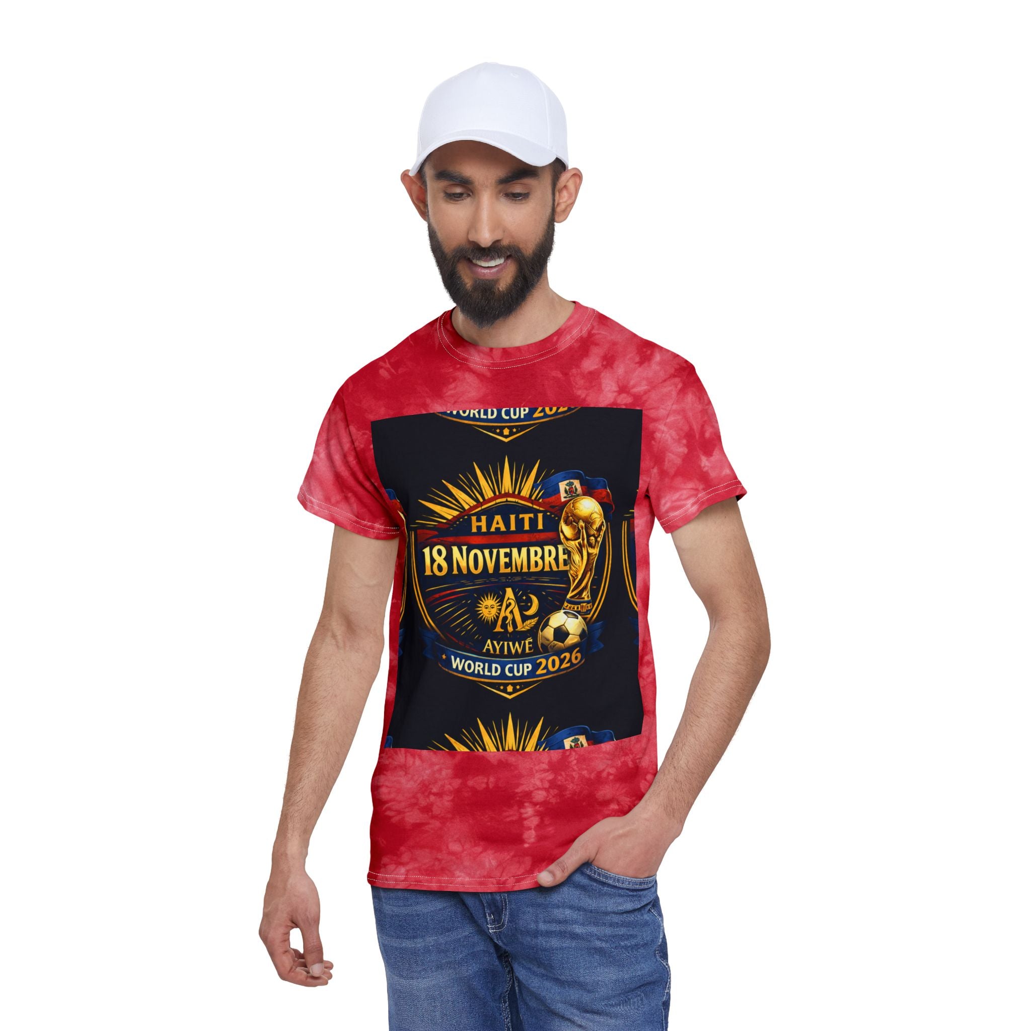 Ayiti18WC - Victoire WC 2026 Tie - Dye Tee, Crystal by AyiWe F&S by Ayiwe F&S - AyiWé Fashion & Style