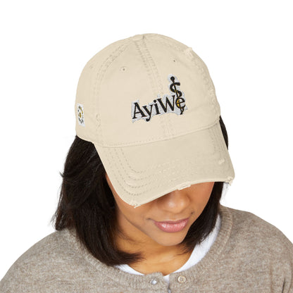 AB3 - AyiWé Distressed Dad Hat (Embroidery) - AyiWé Fashion & Style