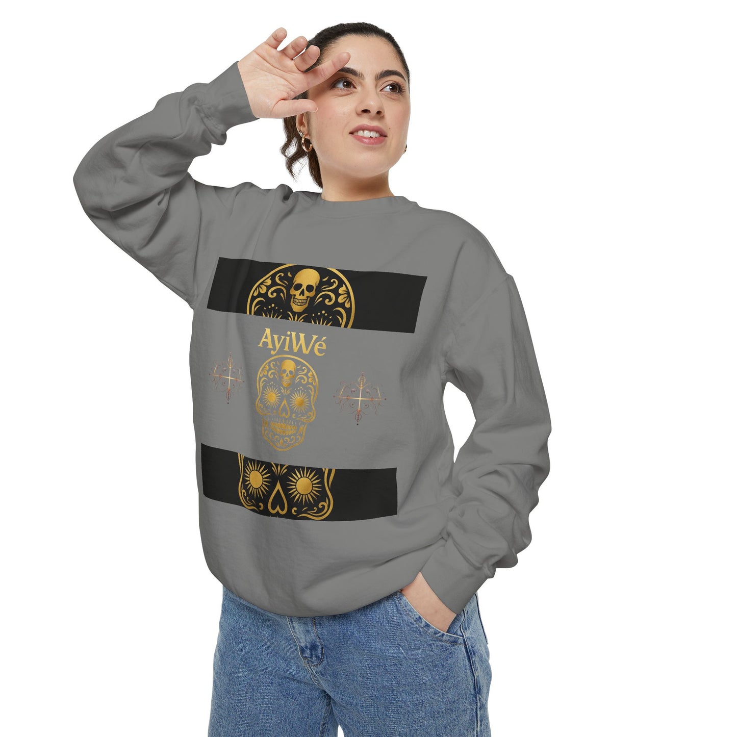 4K-Ayi Unisex Garment-Dyed Sweatshirt. Powered by AyiWe FS