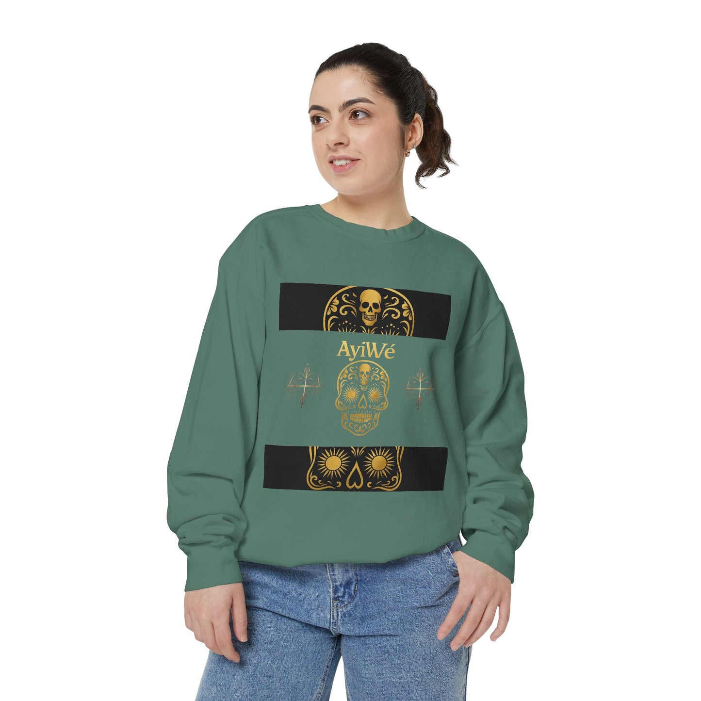 4K-Ayi Unisex Garment-Dyed Sweatshirt. Powered by AyiWe FS