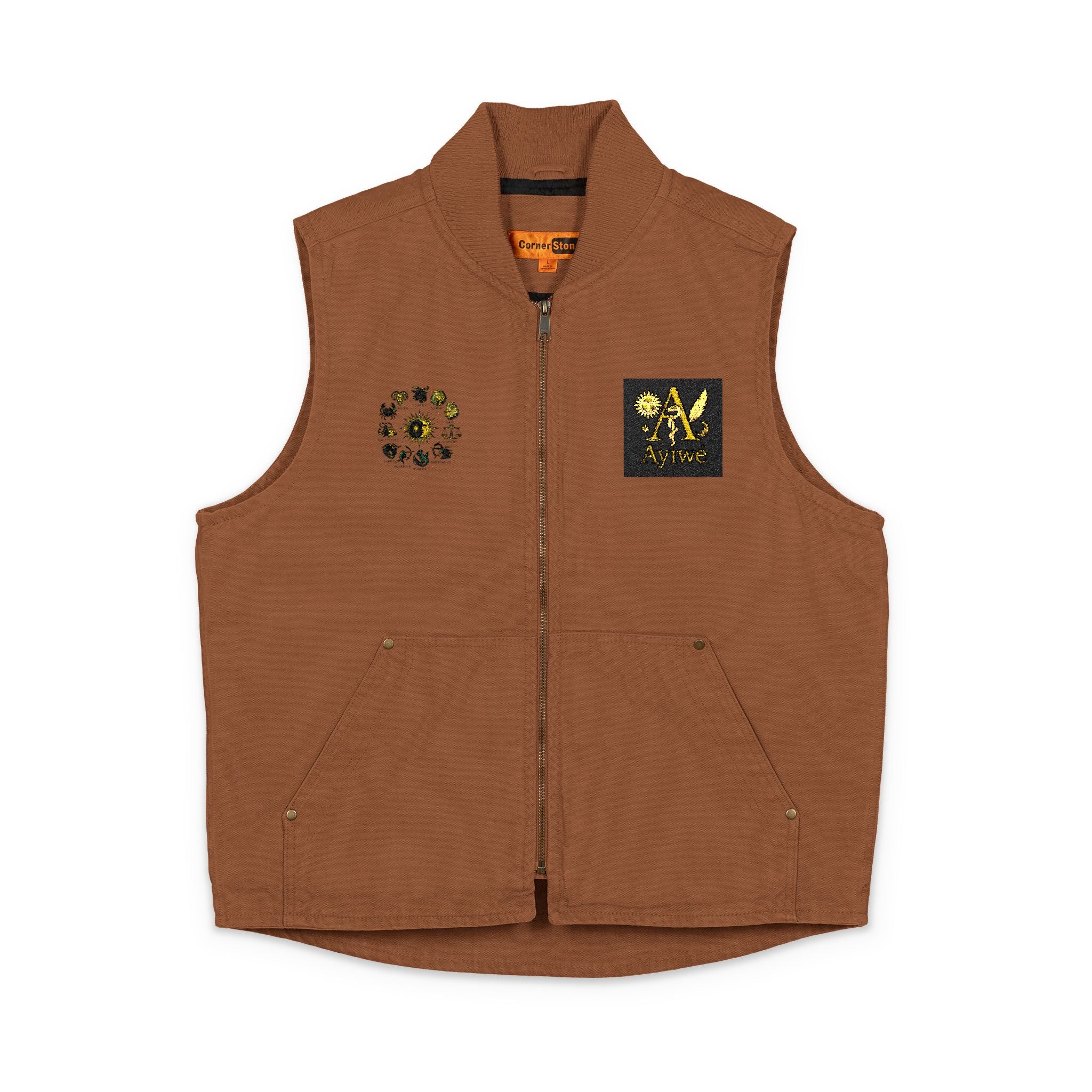 CornerStoneAyi01® Washed Duck Cloth Vest (Embroidery). Powered by AyiWe F&S