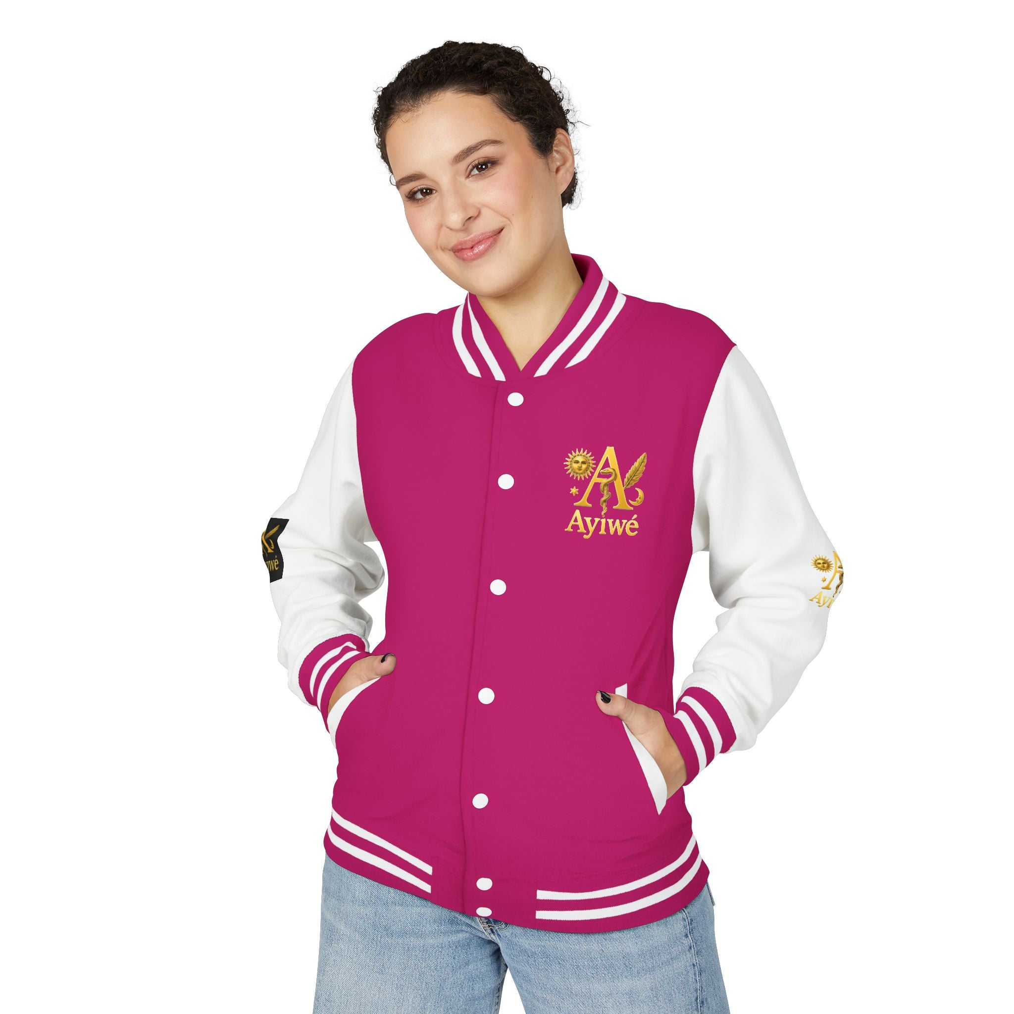 1-A High DegreAyiWé Unisex Heavyweight Letterman Jacket