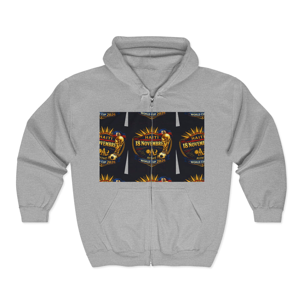 Ayiti18WC - 09G Unisex Heavy Blend™ Full Zip Hooded Sweatshirt by AyiWe F&S - AyiWé Fashion & Style