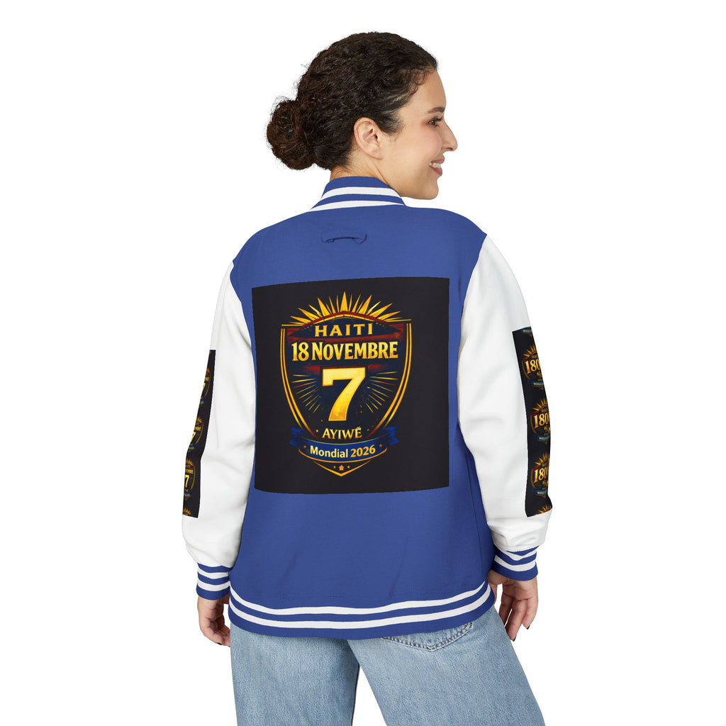 Haiti - Mondial2026 Unisex Heavyweight Letterman Jacket by AyiWe F&S - AyiWé Fashion & Style