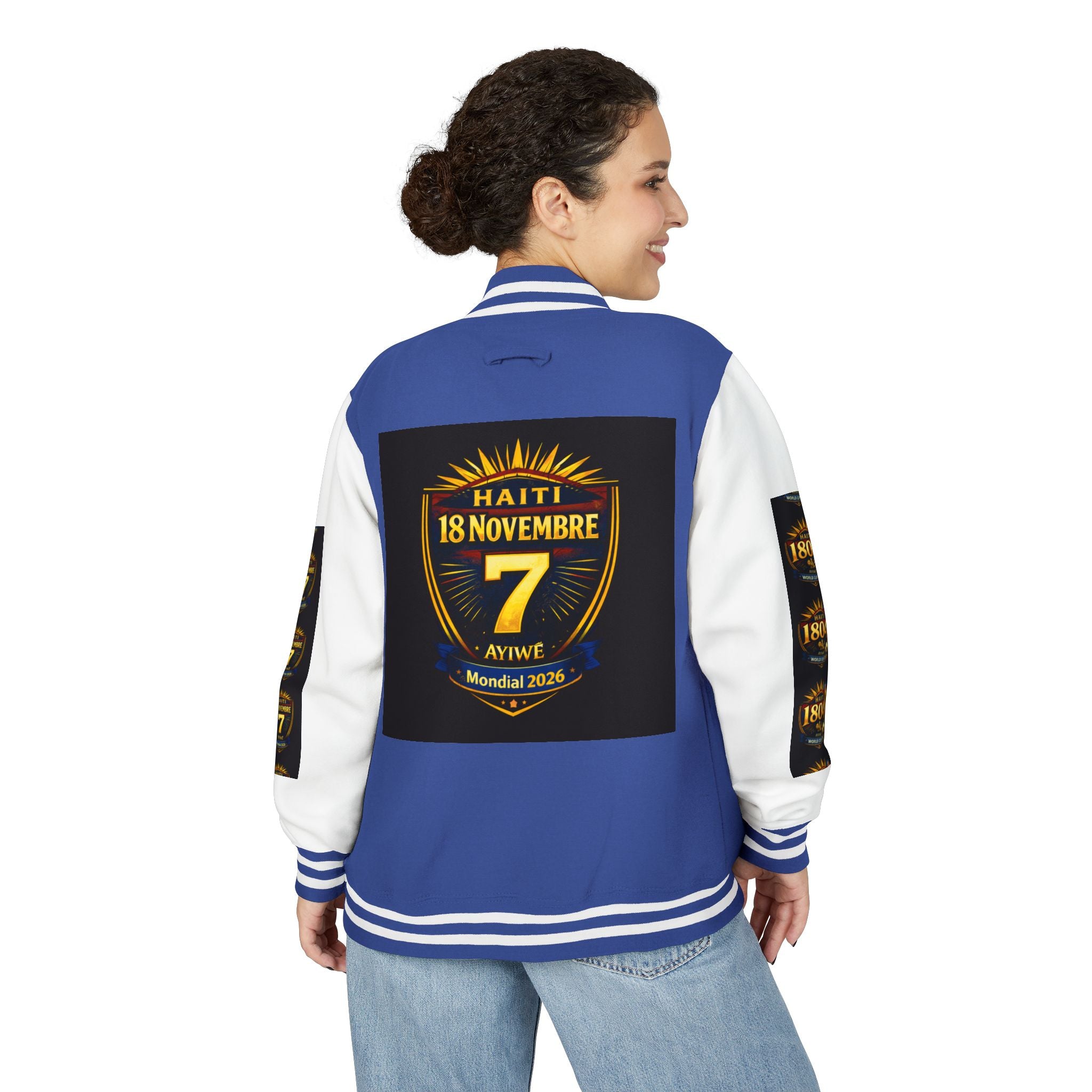 Haiti - Mondial2026 Unisex Heavyweight Letterman Jacket by AyiWe F&S - AyiWé Fashion & Style