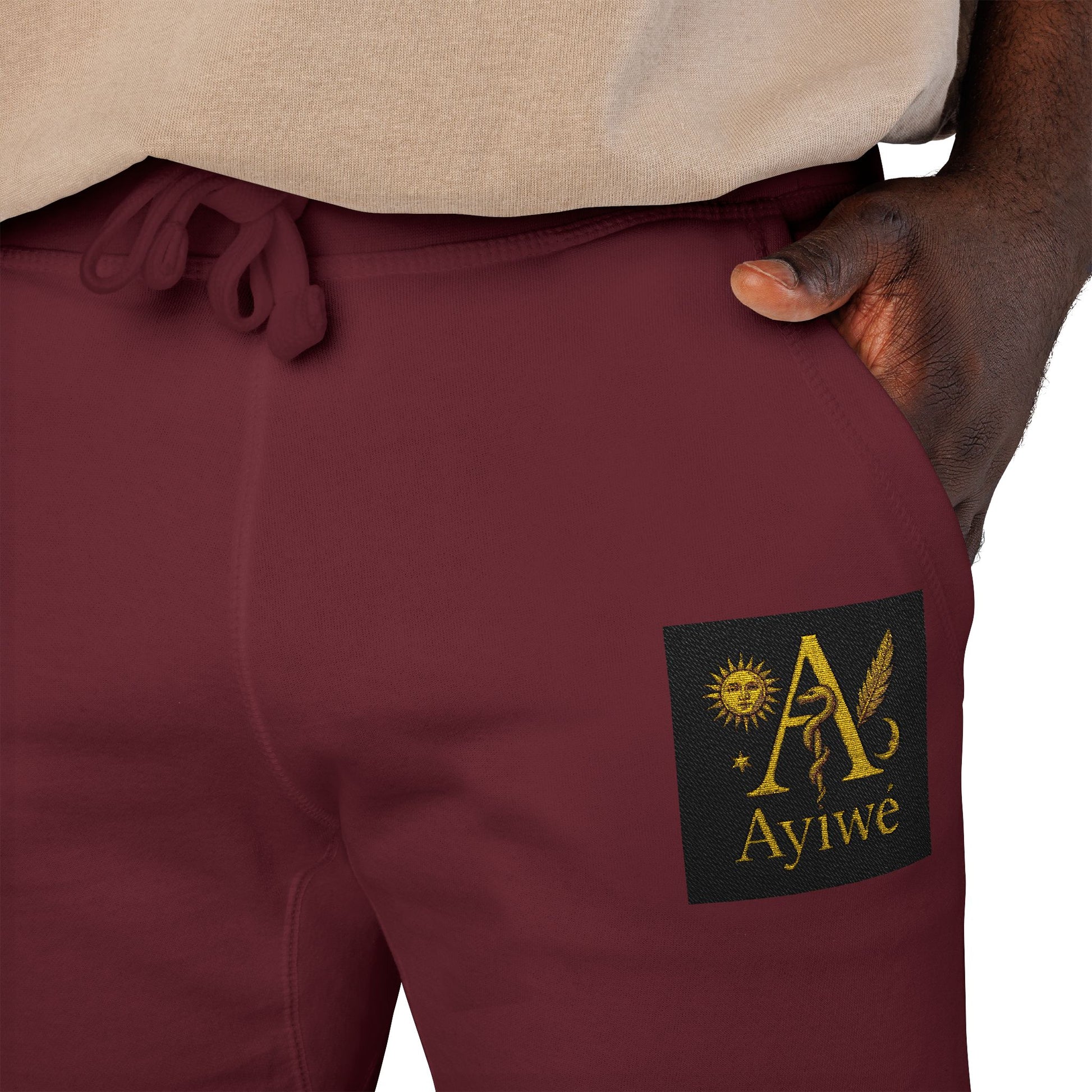 B - One AyiWé Unisex Fleece Sweatpants (Embroidery) - AyiWé Fashion & Style