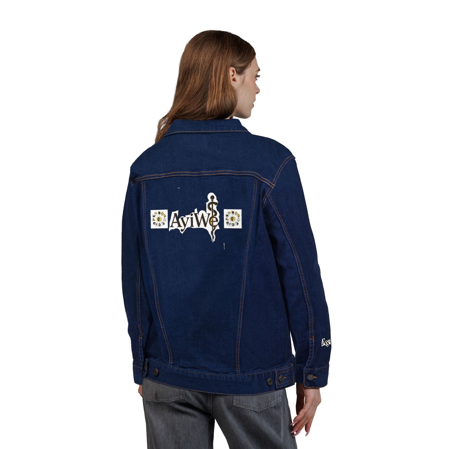 1AyiWé - Day&Night12 Unisex Denim Jacket (Embroidery) - AyiWé Fashion & Style