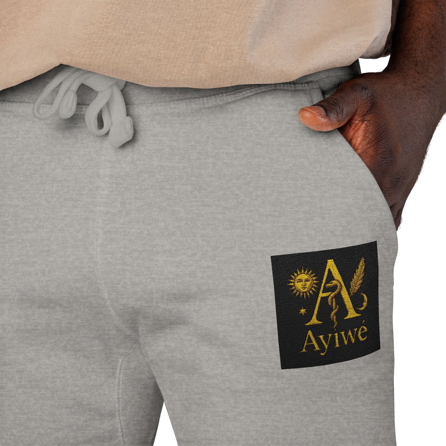 B - One AyiWé Unisex Fleece Sweatpants (Embroidery) - AyiWé Fashion & Style