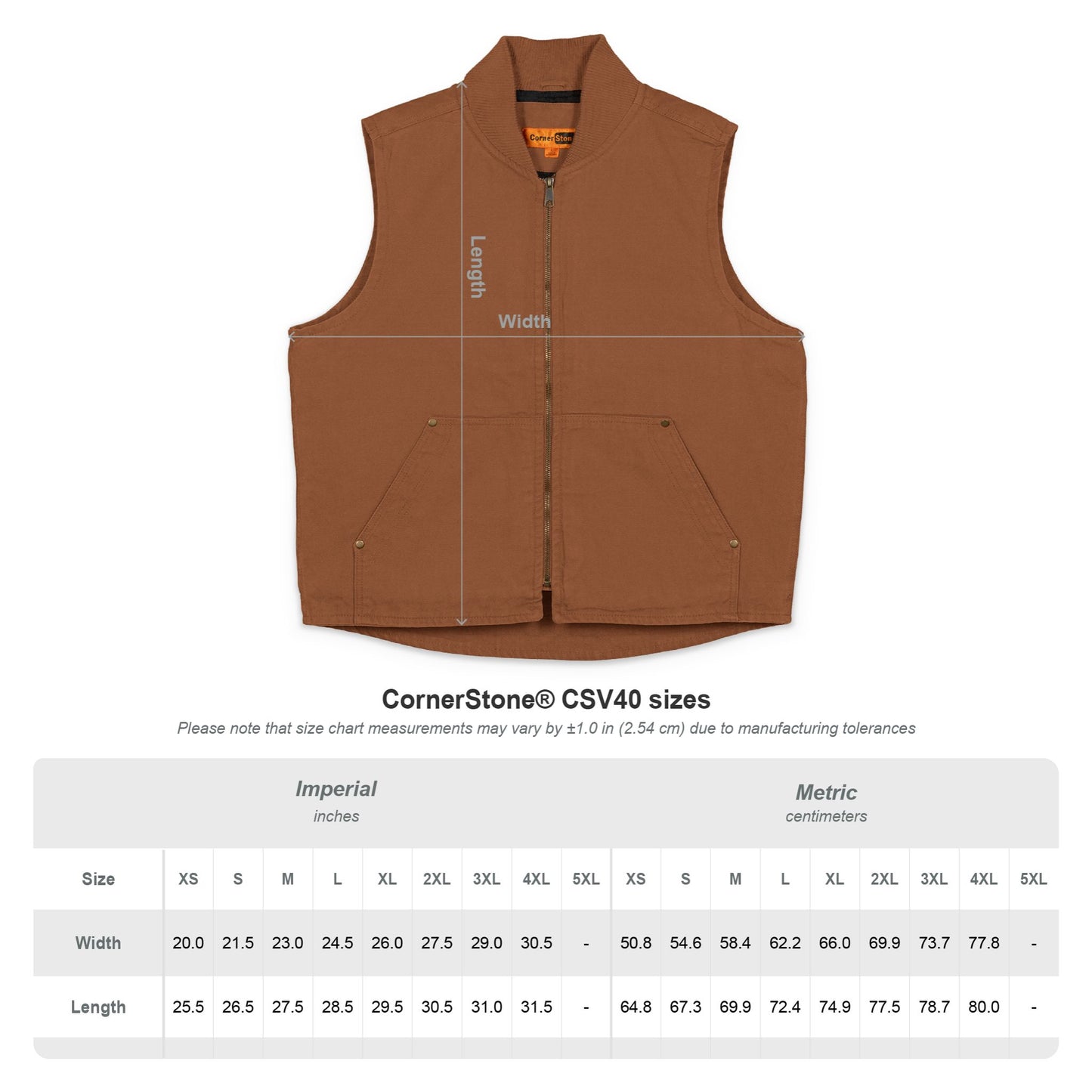 CornerStoneAyi01® Washed Duck Cloth Vest (Embroidery). Powered by AyiWe F&S