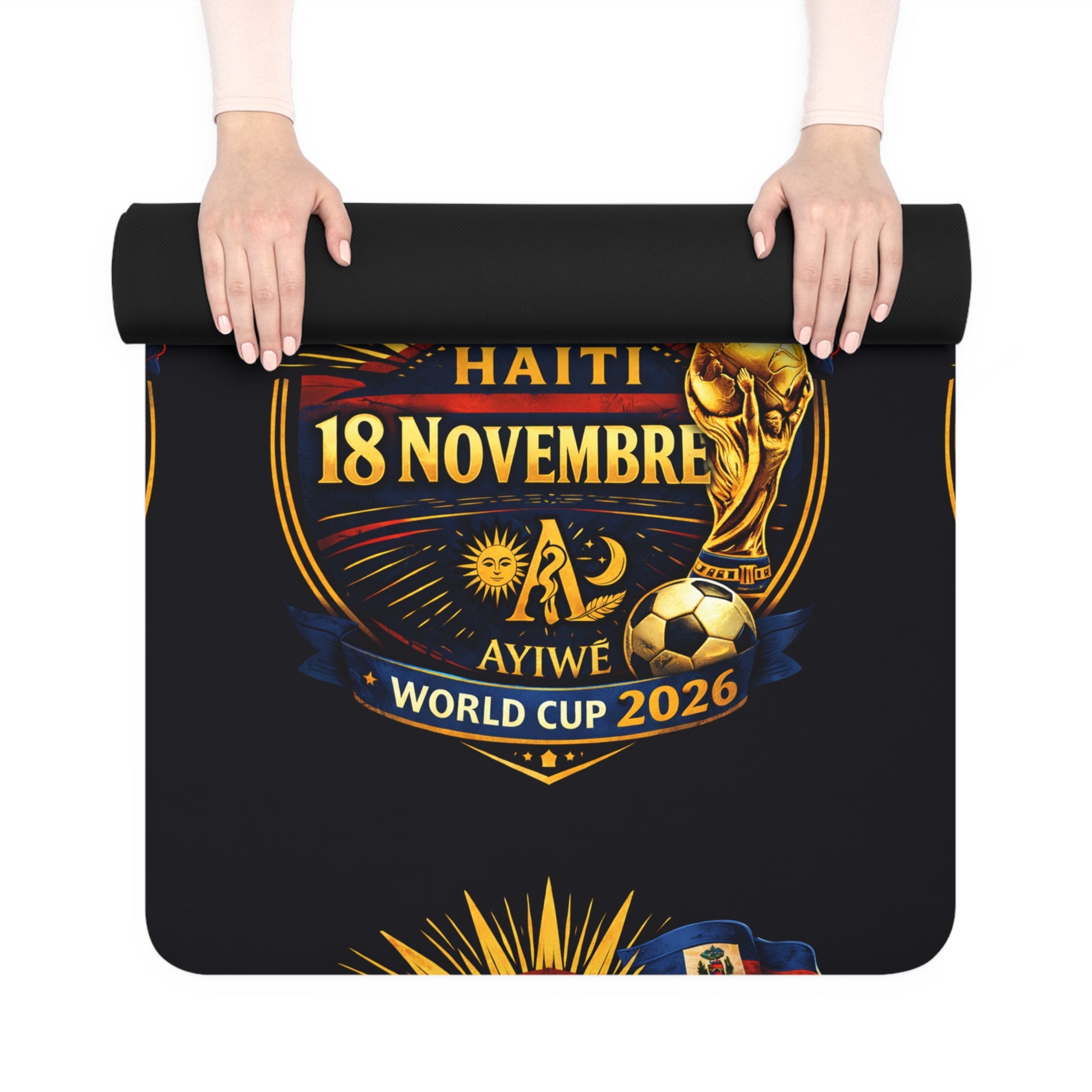 Rubber Yoga Mat/Haiti 18 Novembre by AyiWe F&S - AyiWé Fashion & Style