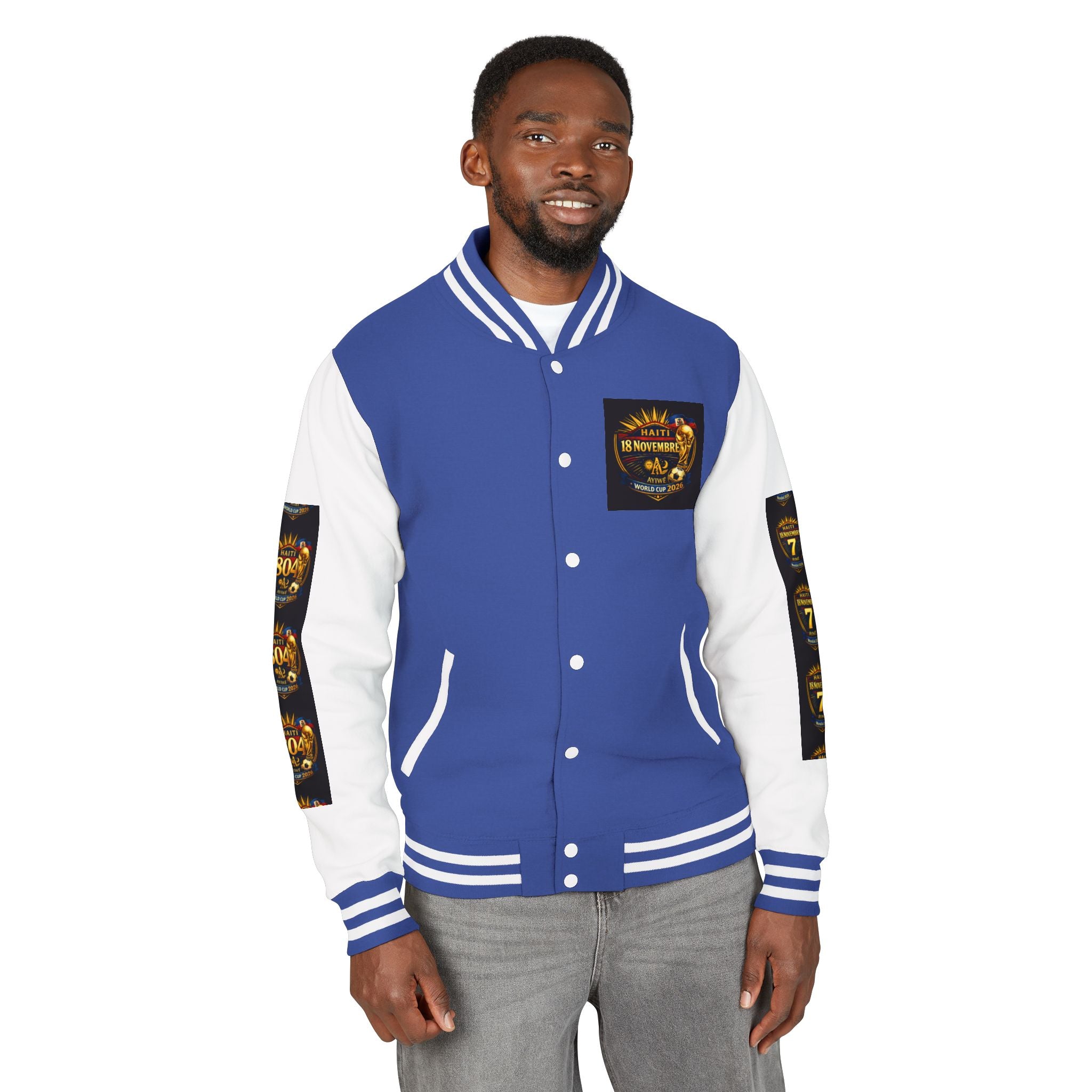 Haiti - Mondial2026 Unisex Heavyweight Letterman Jacket by AyiWe F&S - AyiWé Fashion & Style