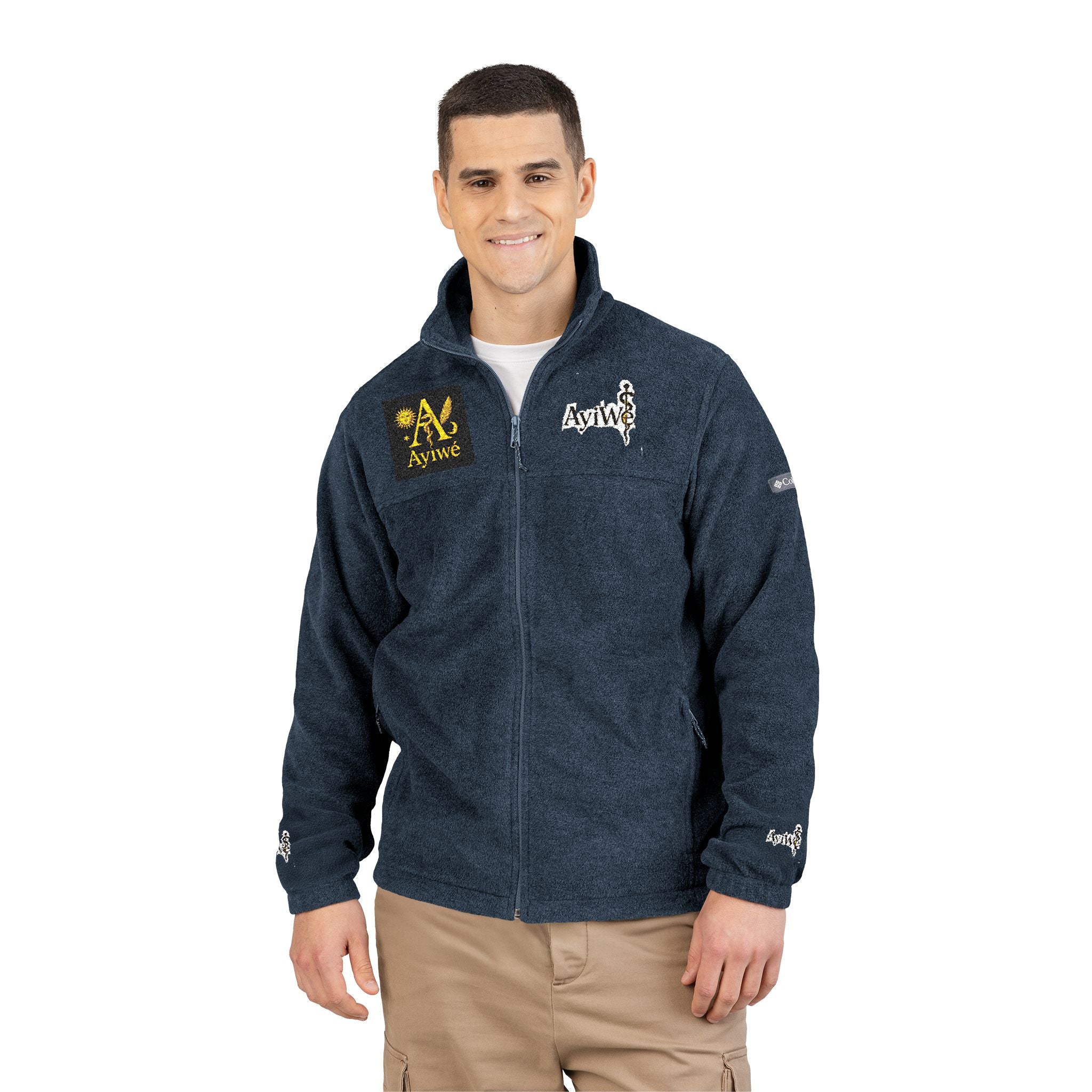 1A-AyiWé-Fibonacci8 Unisex Columbia Fleece Jacket (Embroidery)