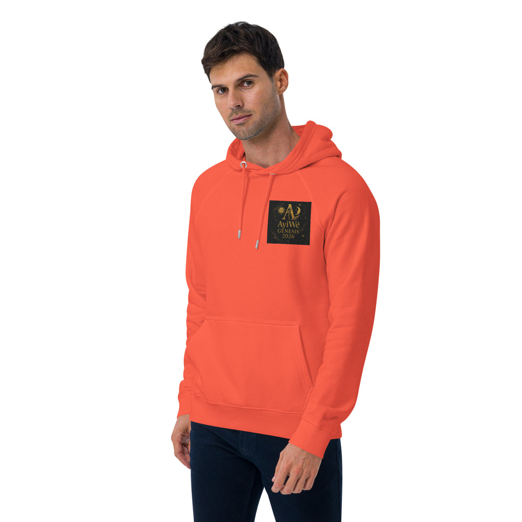01 - Genisis 2026. Unisex eco raglan hoodie. Powered by AyiWé F&S - AyiWé Fashion & Style