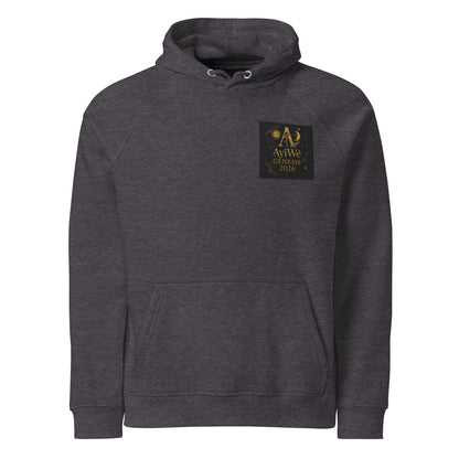 01 - Genisis 2026. Unisex eco raglan hoodie. Powered by AyiWé F&S - AyiWé Fashion & Style