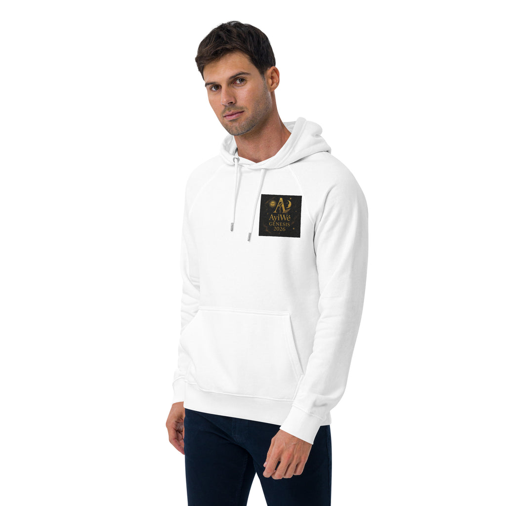 01 - Genisis 2026. Unisex eco raglan hoodie. Powered by AyiWé F&S - AyiWé Fashion & Style
